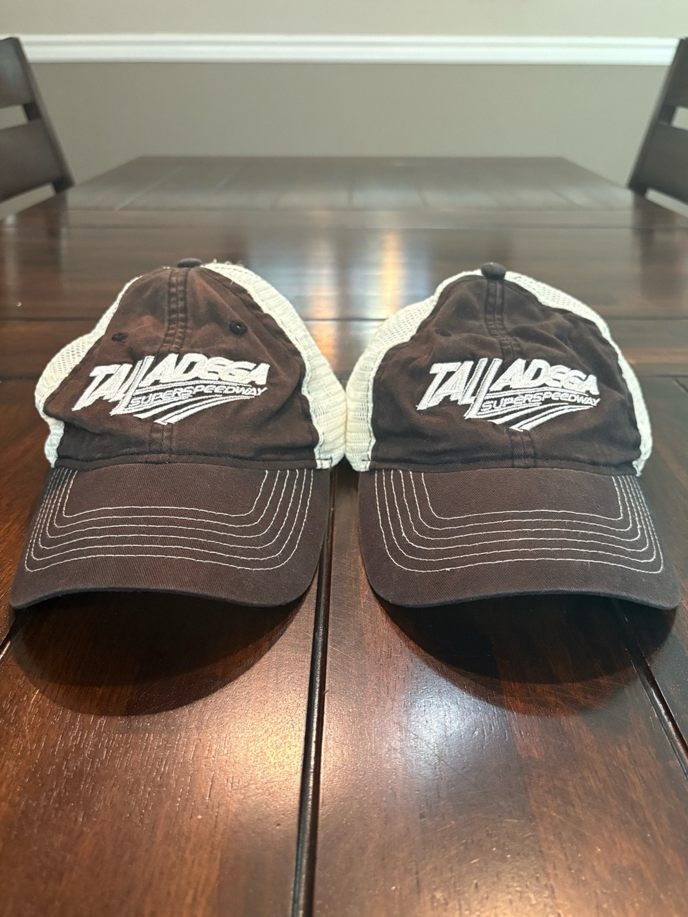 Set of 2 Talladega Superspeedway Retro Black Mesh Trucker Hat